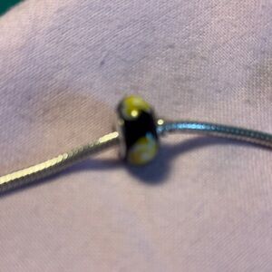 Pandora Silver accent with Black and Yellow Charm AUTHENTIC  WITH SILVER